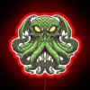 Ethereal Cthulhu glow in dark bedroom decor with vibrant colors