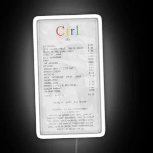 Ctrl SZA Receipt RGB Neon Sign