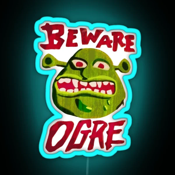 Cuidado Ogro Shrek Beware Ogre RGB Neon Sign