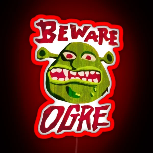 Cuidado Ogro Shrek Beware Ogre RGB Neon Sign