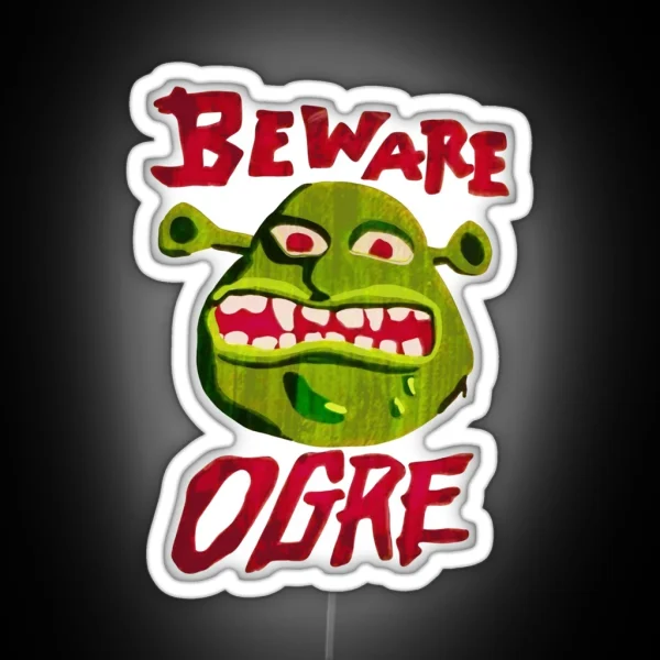 Cuidado Ogro Shrek Beware Ogre RGB Neon Sign