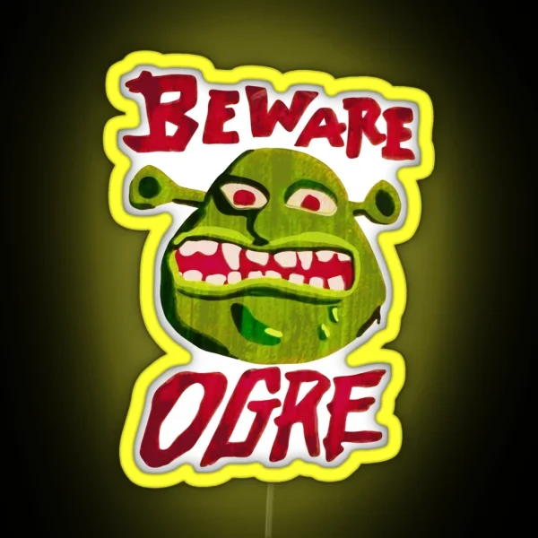 Cuidado Ogro Shrek Beware Ogre RGB Neon Sign