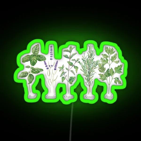 Culinary Herbs Painting RGB Neon Sign