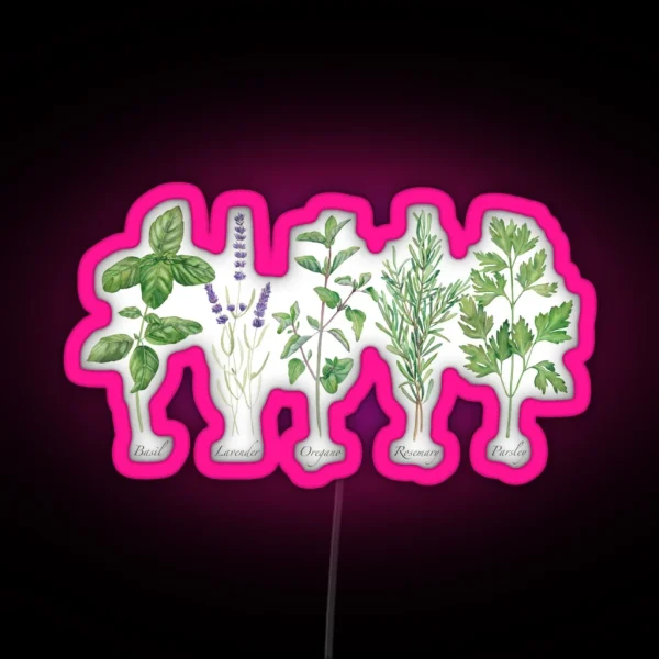 Culinary Herbs Painting RGB Neon Sign