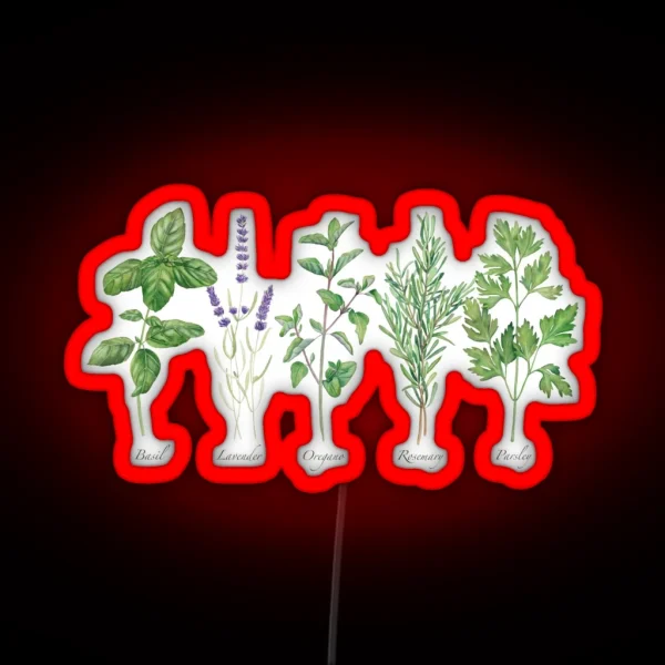 Culinary Herbs Painting RGB Neon Sign