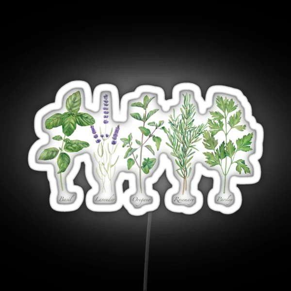 Culinary Herbs Painting RGB Neon Sign