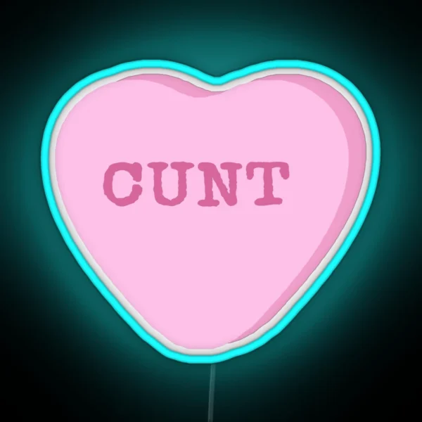 Cunt Candy Heart RGB Neon Sign