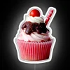 Neon cupcake decorative wall art for modern sweet tooth kitchens.