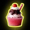 Color-Changing RGB Neon Cupcake Sign with Customizable LED Display Options