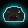 Whimsical black lab puppy illustration shines bright in neon colors.