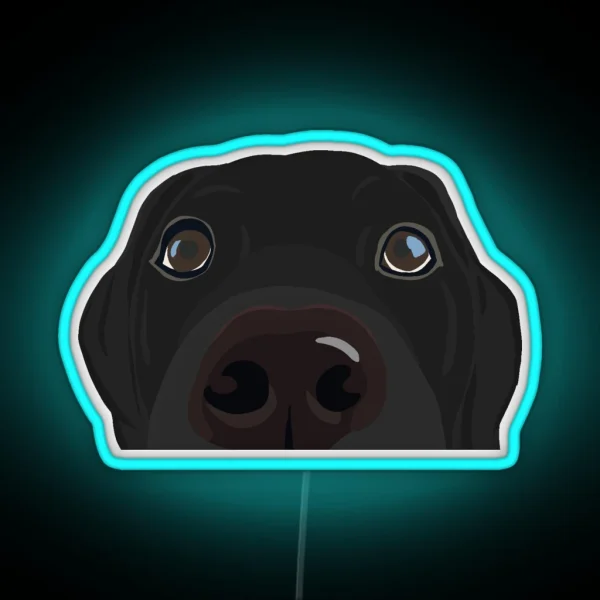 Curious Black Lab Puppy RGB Neon Sign