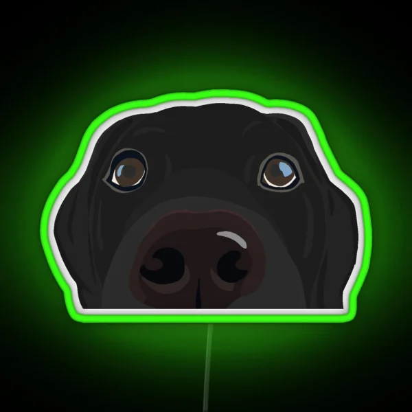Curious Black Lab Puppy RGB Neon Sign