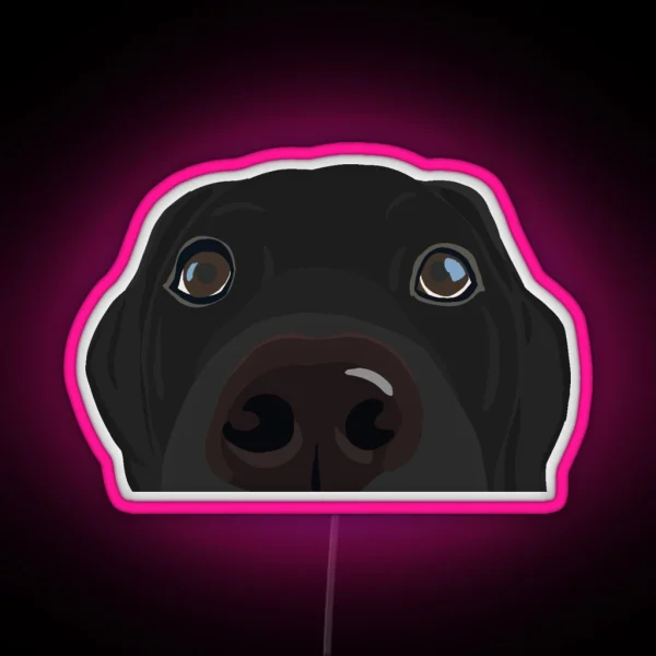 Curious Black Lab Puppy RGB Neon Sign