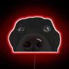 Vibrant LED Sign Featuring an Adorable Curious Black Labrador Puppy