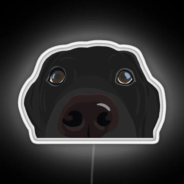 Curious Black Lab Puppy RGB Neon Sign