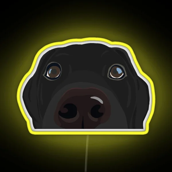 Curious Black Lab Puppy RGB Neon Sign