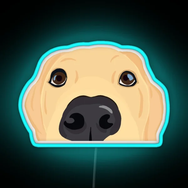 Curious Yellow Labrador Puppy RGB Neon Sign