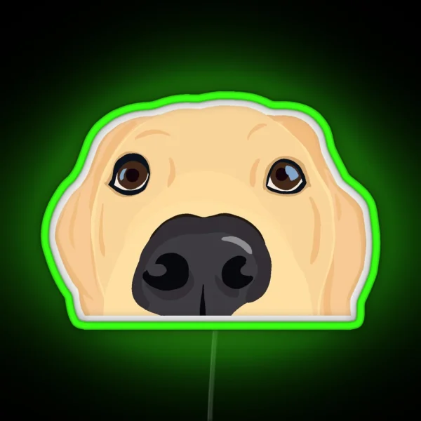 Curious Yellow Labrador Puppy RGB Neon Sign