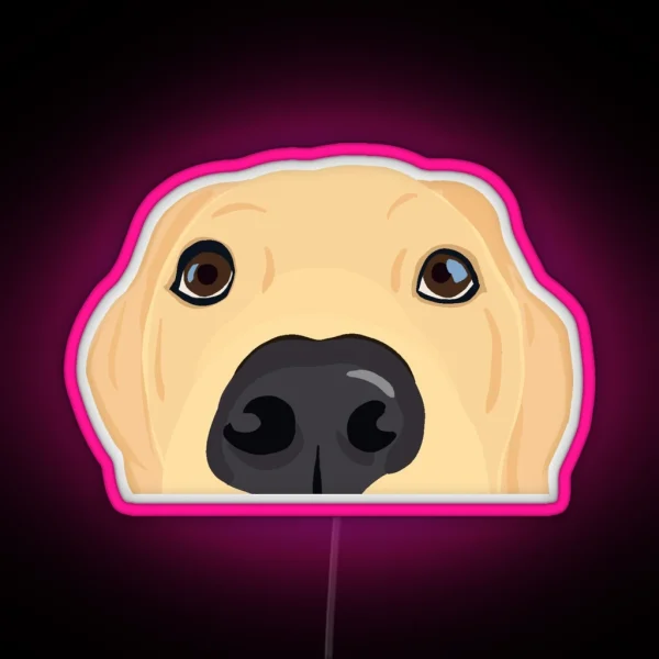 Curious Yellow Labrador Puppy RGB Neon Sign