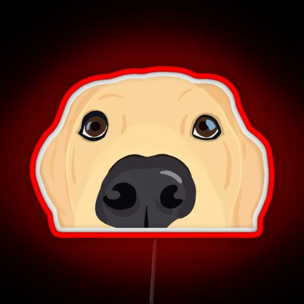 Curious Yellow Labrador Puppy RGB Neon Sign