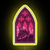 Barovian Gothic-inspired RGB LED window display with eerie curse theme
