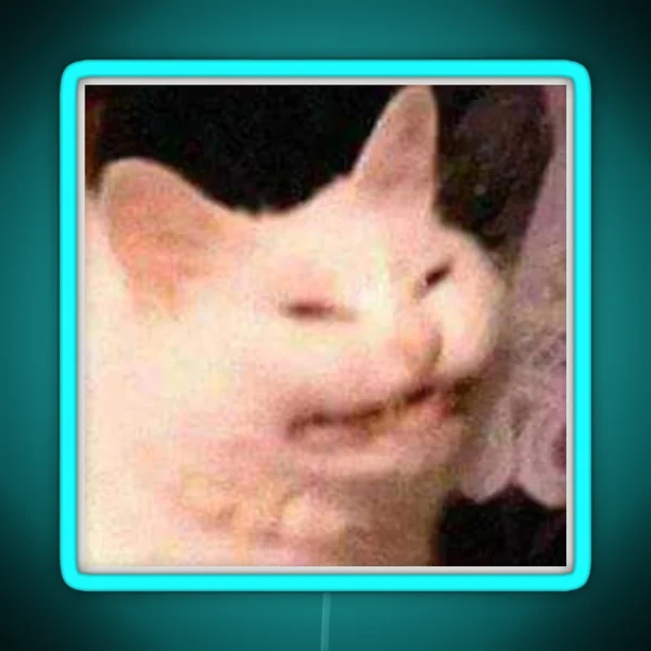 Cursed Cat Meme RGB Neon Sign