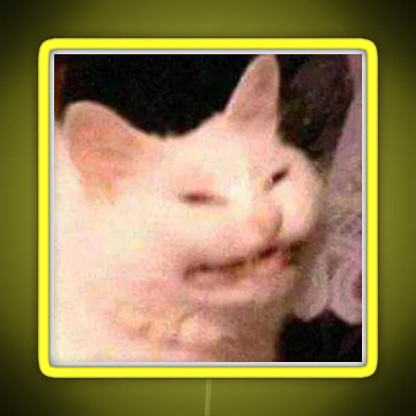 Cursed Cat Meme RGB Neon Sign