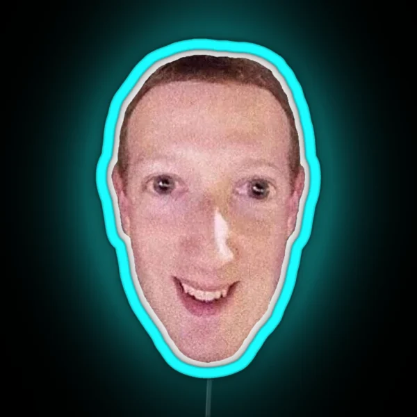 Cursed Images Mark Zuckerberg RGB Neon Sign