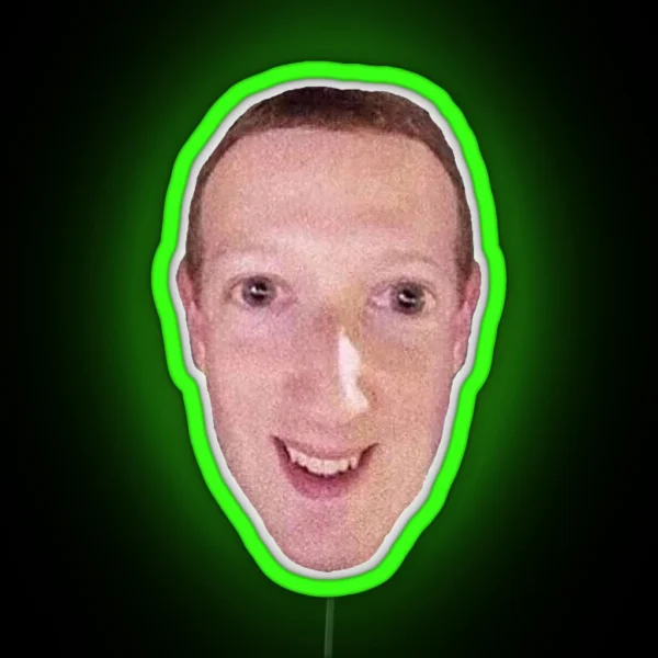 Cursed Images Mark Zuckerberg RGB Neon Sign