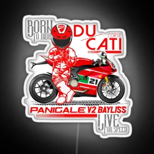 Custom Graphic Designer Ducati Panigale V2 Bayliss Motorcycle RGB Neon Sign