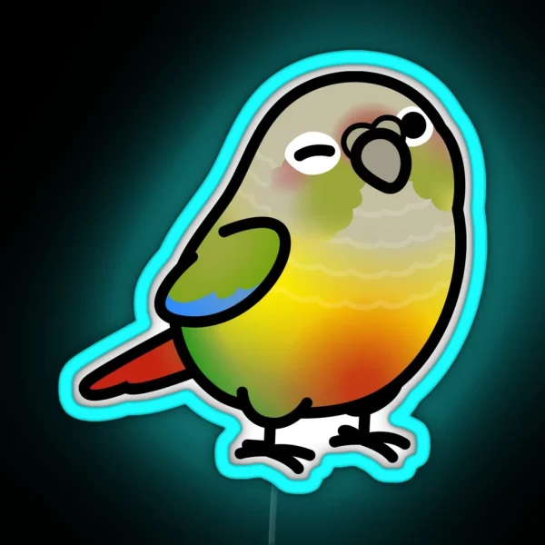 Custom Pineapple Green Cheek Conure RGB Neon Sign