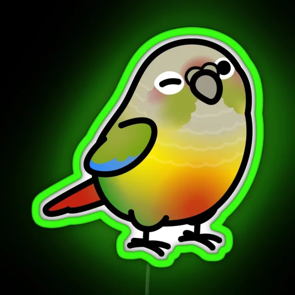 Custom Pineapple Green Cheek Conure RGB Neon Sign