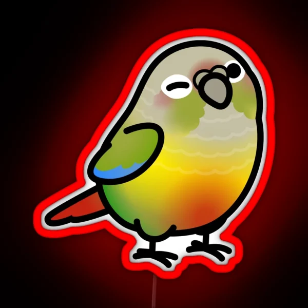 Custom Pineapple Green Cheek Conure RGB Neon Sign