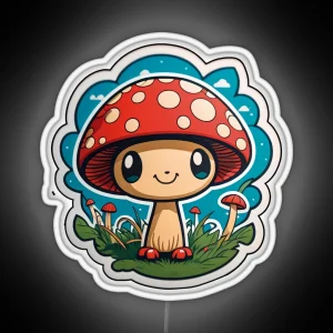 Cute Amanita Muscaria Mushroom RGB Neon Sign