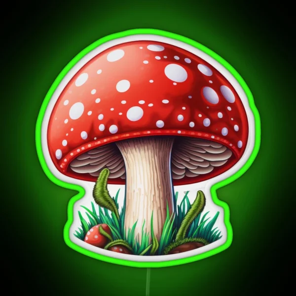 Cute Amanita Muscaria RGB Neon Sign