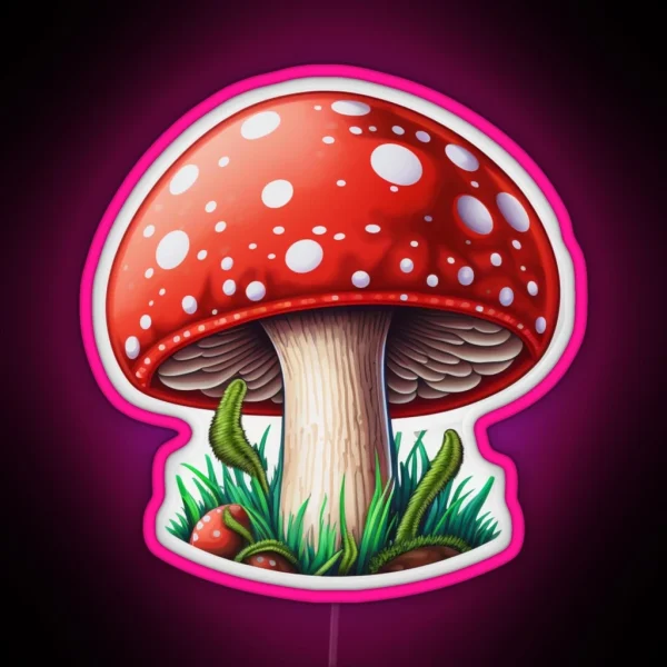 Cute Amanita Muscaria RGB Neon Sign