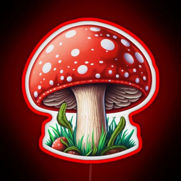 Cute Amanita Muscaria RGB Neon Sign