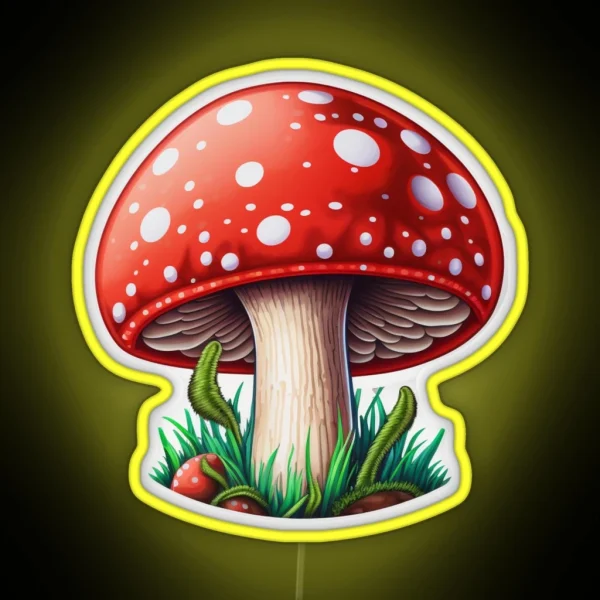 Cute Amanita Muscaria RGB Neon Sign