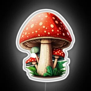 Cute Aminita Muscaria Mushroom RGB Neon Sign