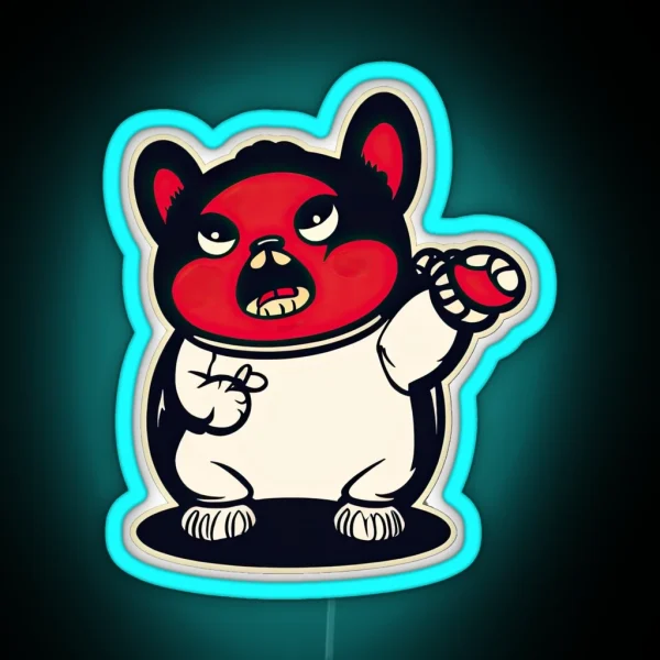 Cute Angry Space Gerbil RGB Neon Sign