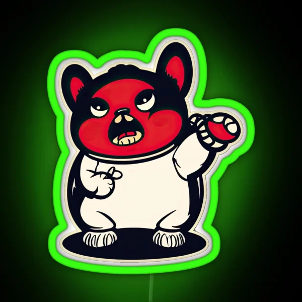 Cute Angry Space Gerbil RGB Neon Sign