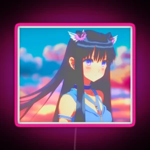 Cute Anime Girl 20s Style RGB Neon Sign
