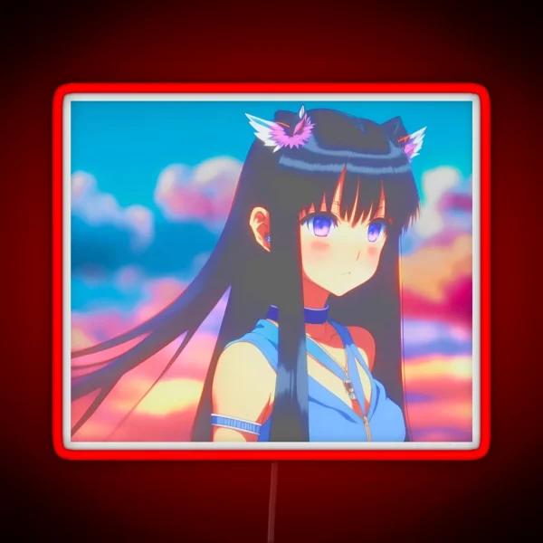 Cute Anime Girl 20s Style RGB Neon Sign