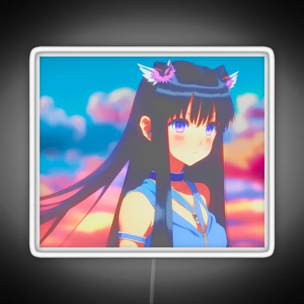 Cute Anime Girl 20s Style RGB Neon Sign