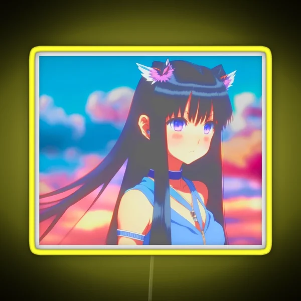Cute Anime Girl 20s Style RGB Neon Sign