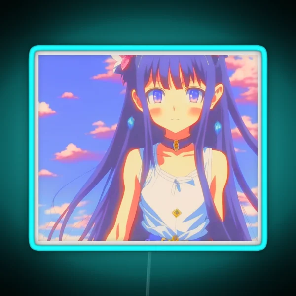 Cute Anime Girl 20s Style RGB Neon Sign