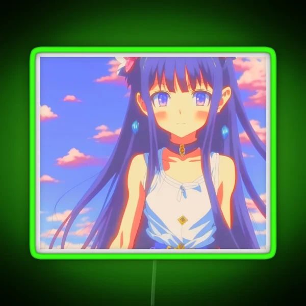 Cute Anime Girl 20s Style RGB Neon Sign