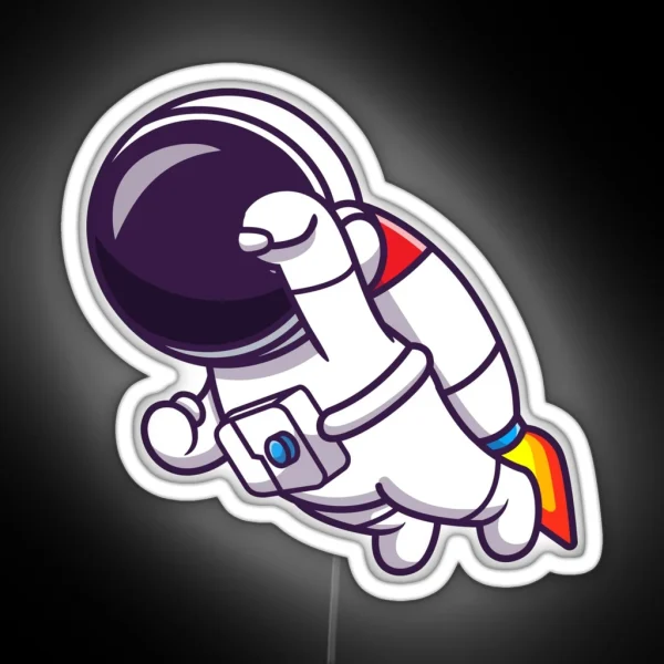 Cute Astronaut RGB Neon Sign