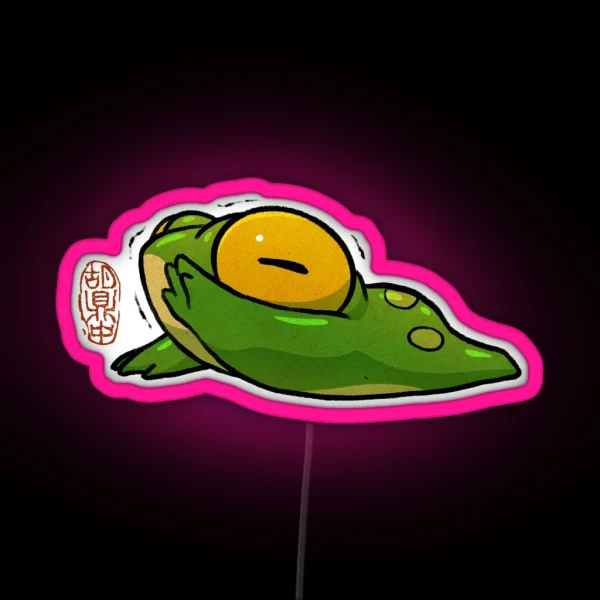 Cute Baby Chibi Frog Artwork Asian Style RGB Neon Sign
