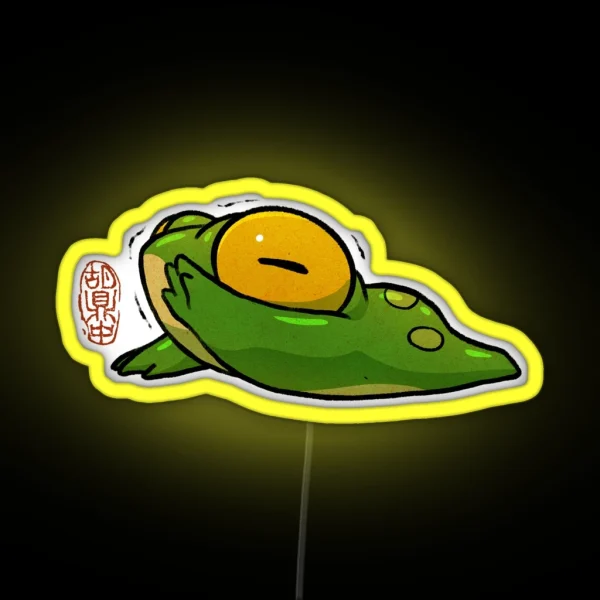 Cute Baby Chibi Frog Artwork Asian Style RGB Neon Sign